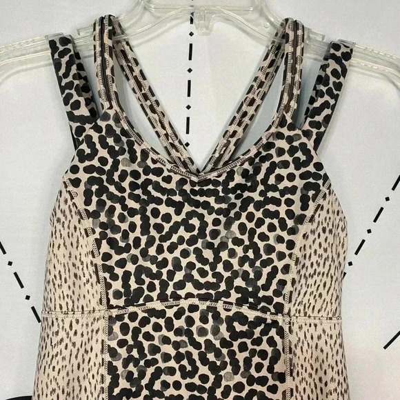 Lululemon Happy Strappy Ace Animal Print Spot Grain / Dottie Dash Activewear Top - Picture 3 of 7